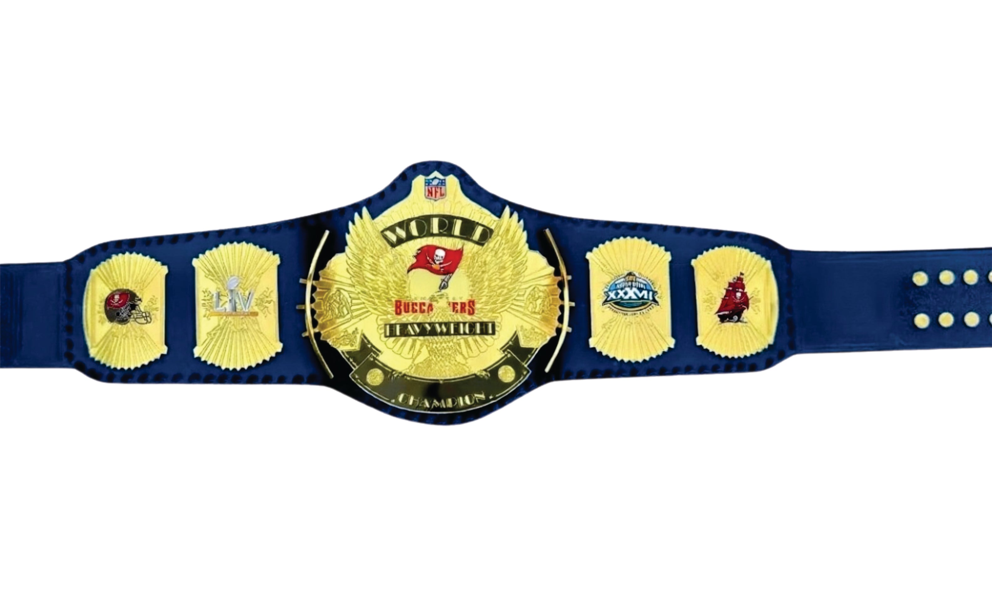 Tampa Bay Buccaneers Legacy TitileChampionship Belt Blue Strap Championship Belt Store