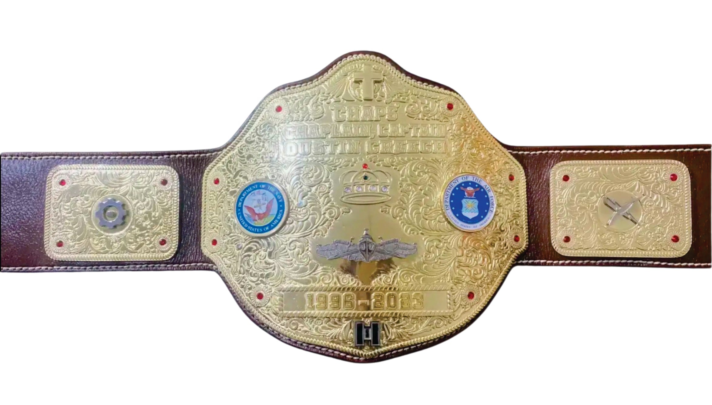 Big Gold Chaps'Chaplain Custom Championship Wrestling Belt Championship Belt Store