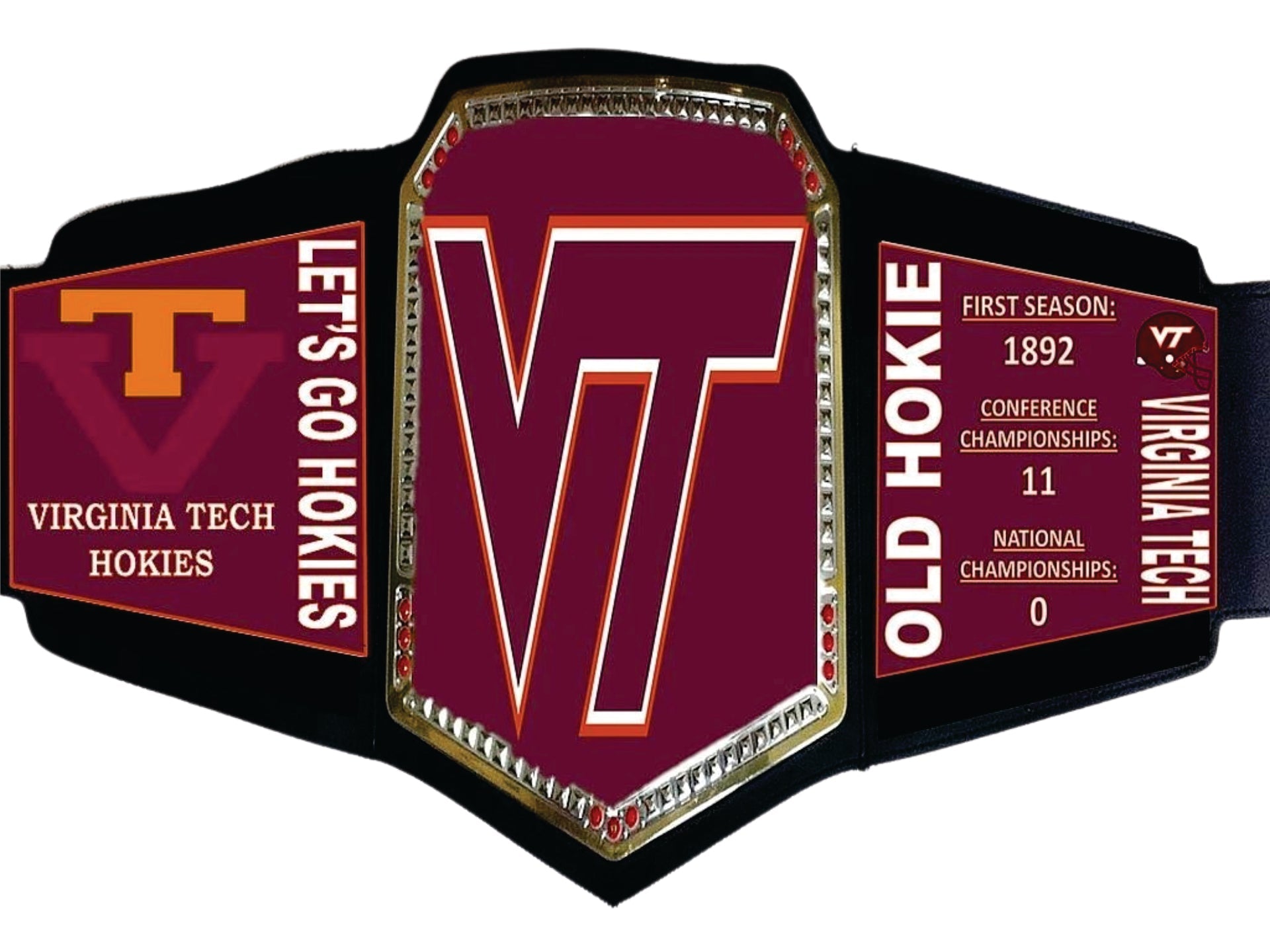 Virginia Tech Hookies WWE College Legacy Title Belt Championship Belt Store