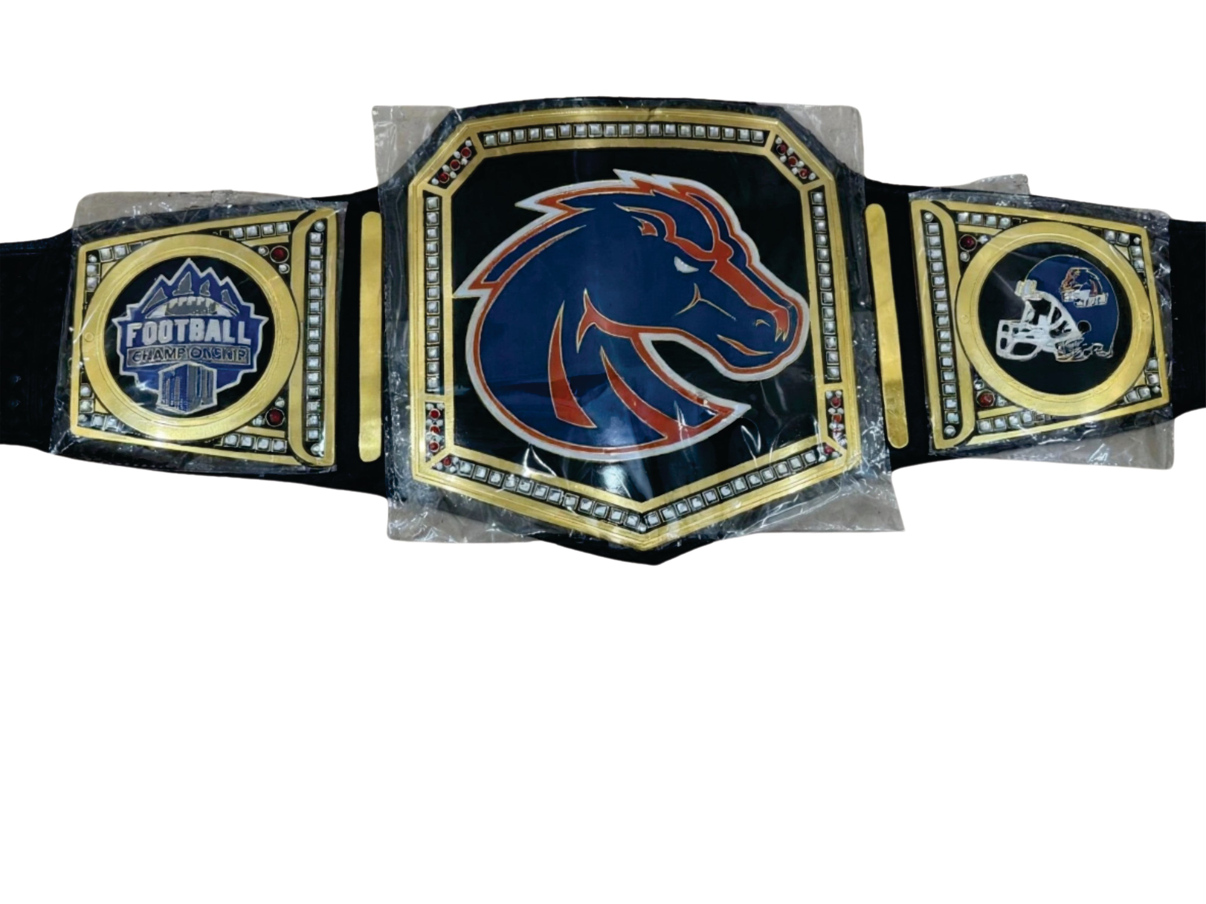 Boise State Broncos National Legacy Title Championship Belt Black Strap Championship Belt Store