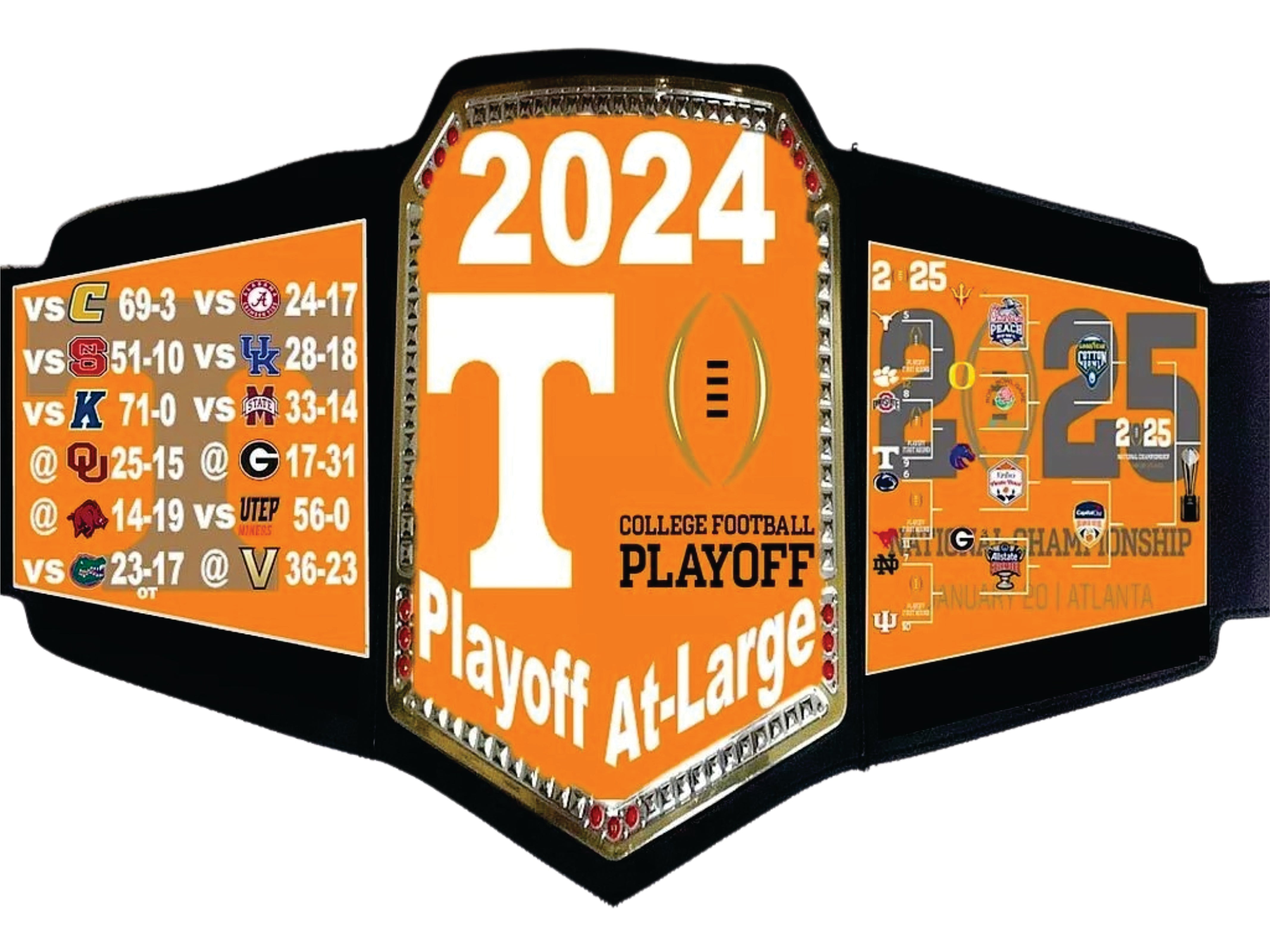 Tennessee Volunteers 2024 College Football Playoff (CFP) At-Large Title Belt Championship Belt Store