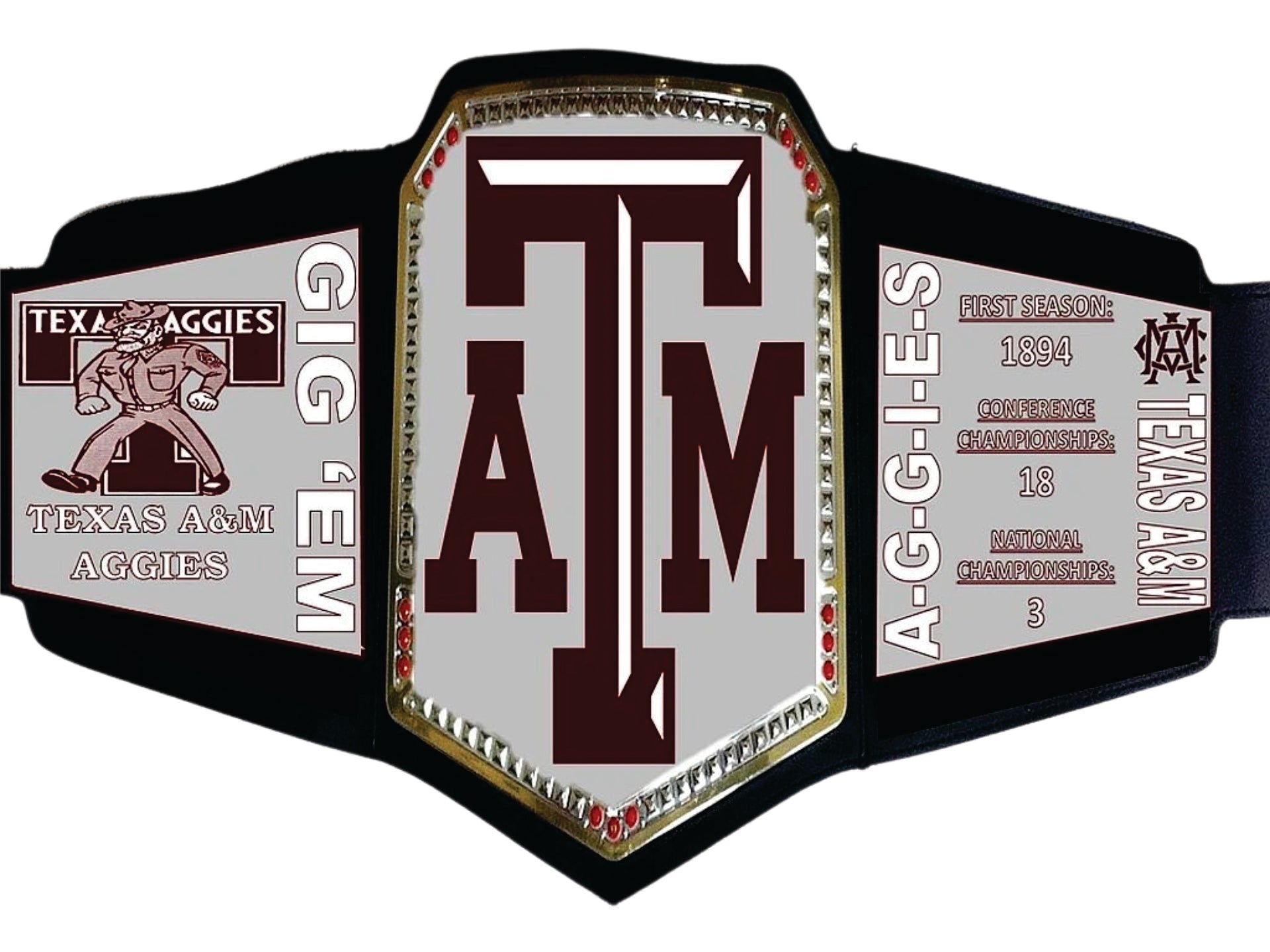 Texas A&M Aggies Longhorns WWE College Legacy Title Belt Championship Belt Store