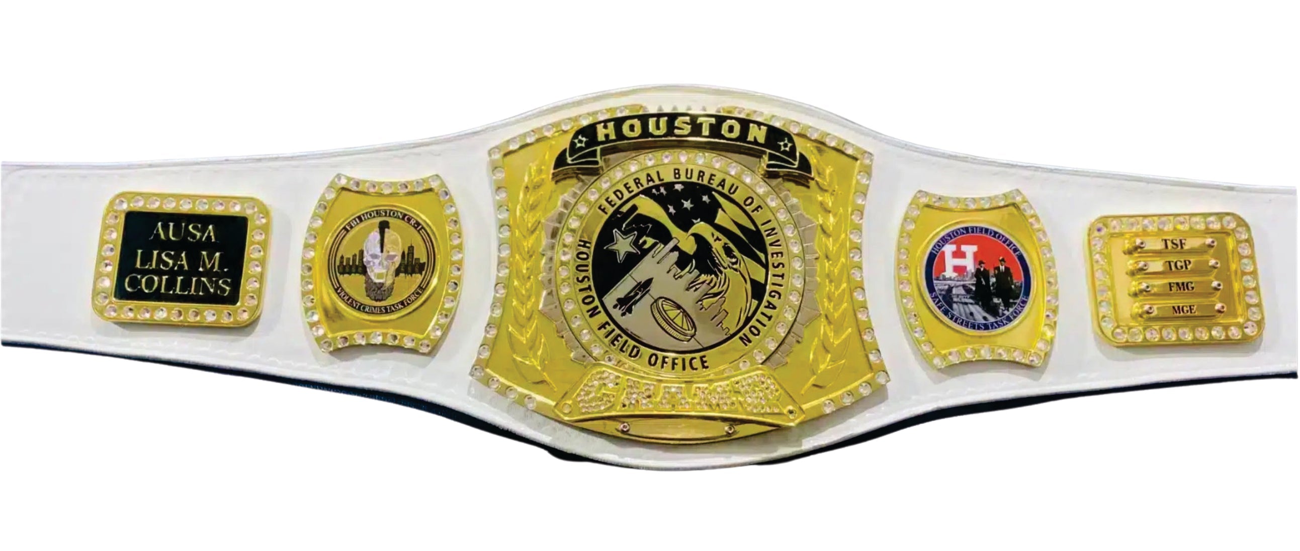Houston Spinner White Federal Bureau of Investigation Champion Championship Belt Championship Belt Store