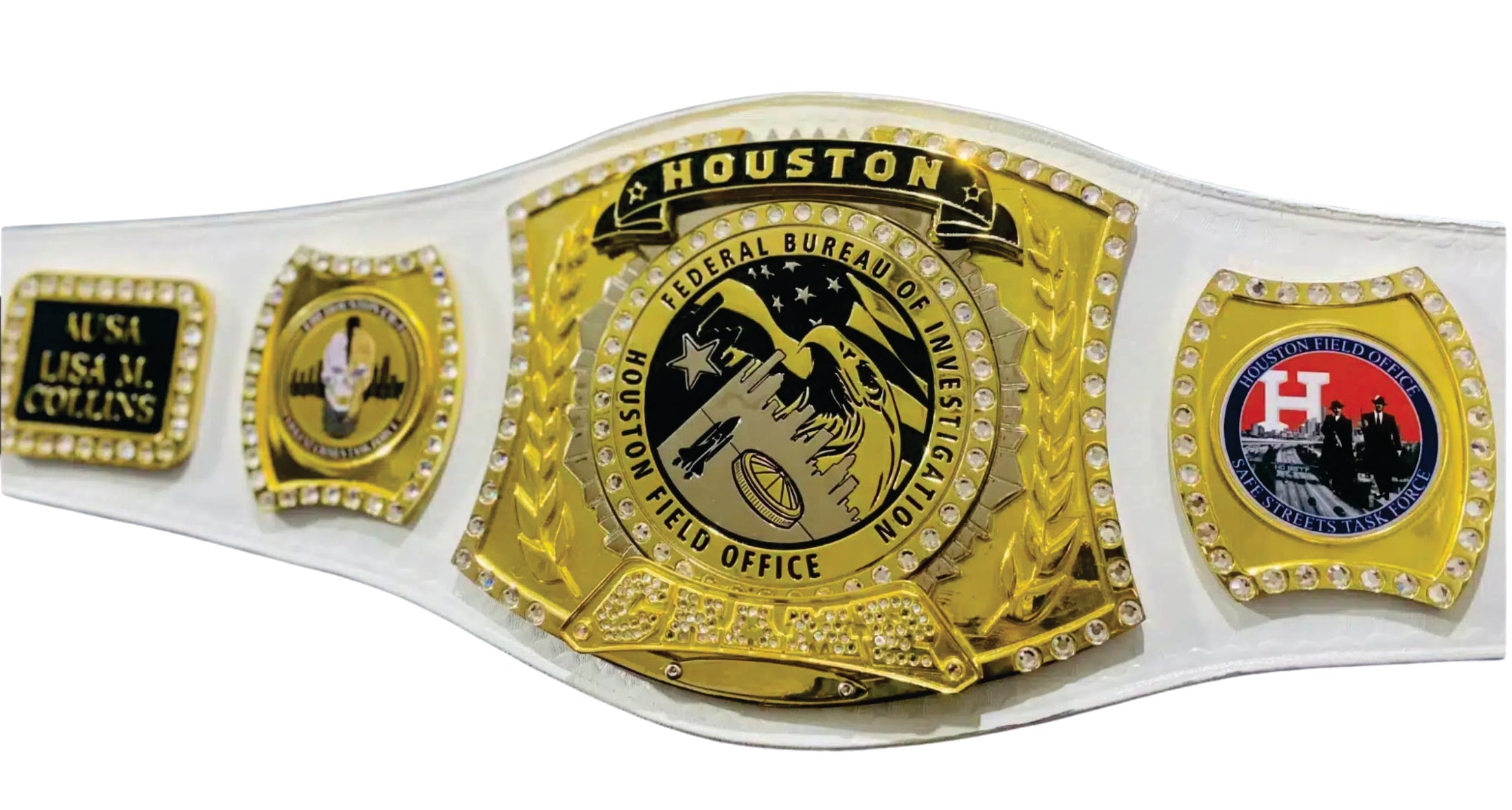 Houston Spinner White Federal Bureau of Investigation Champion Championship Belt Championship Belt Store