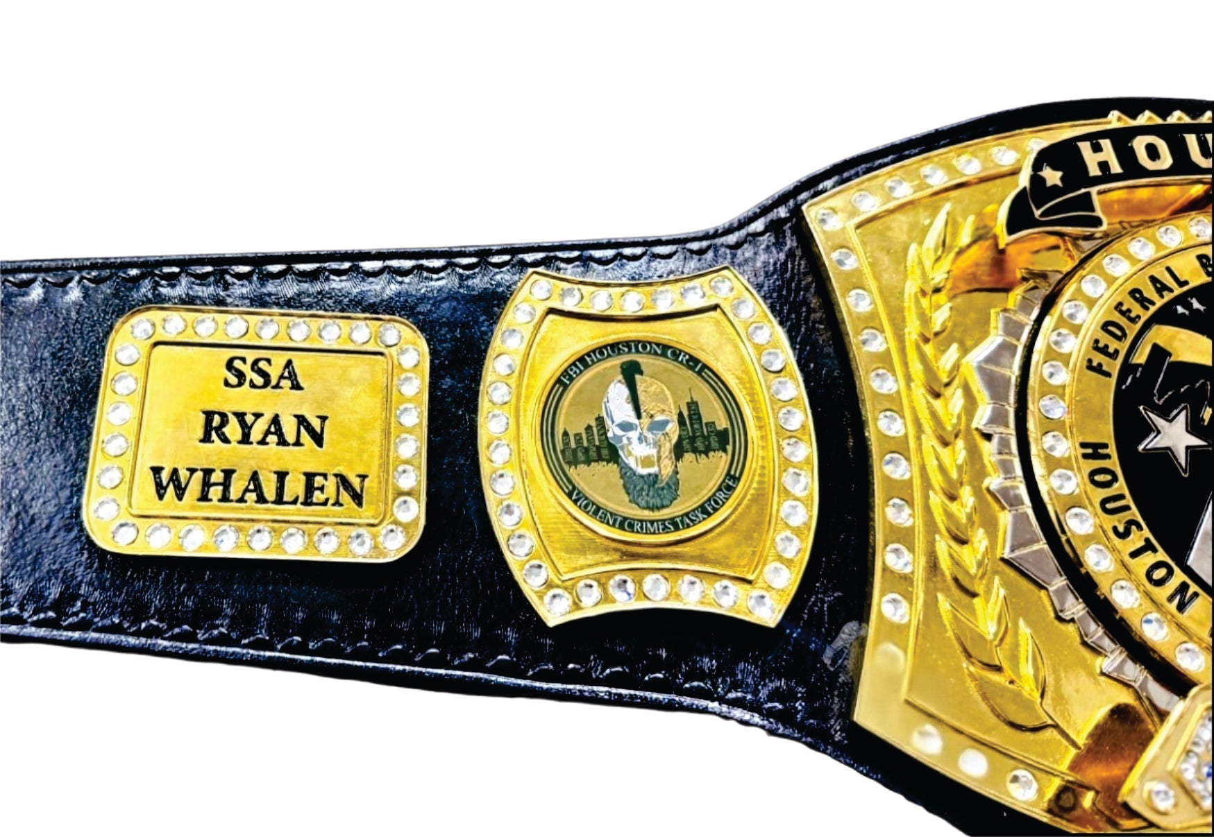 Houston Spinner Black Federal Bureau of Investigation Champion Championship Belt Championship Belt Store