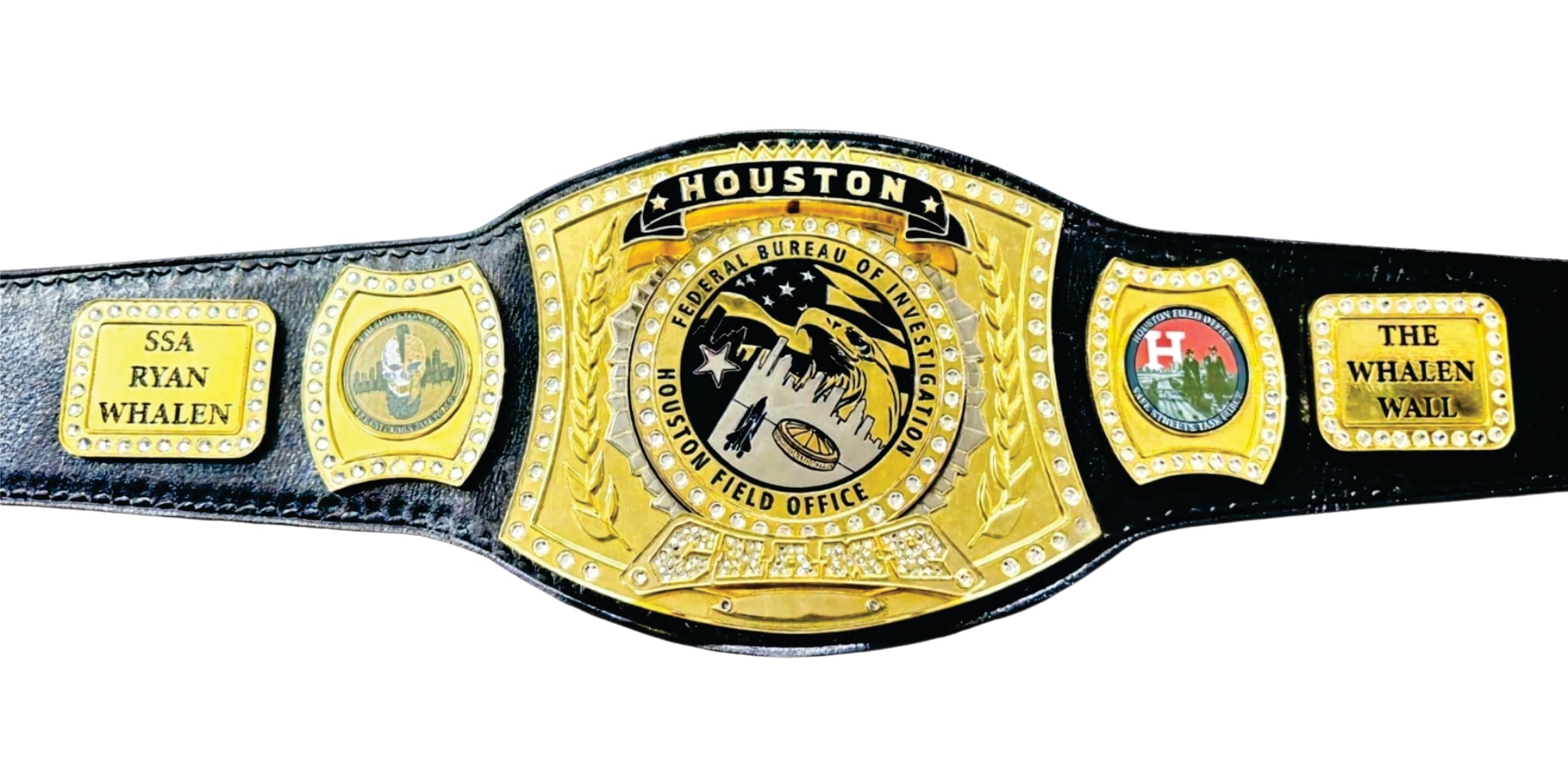 Houston Spinner Black Federal Bureau of Investigation Champion Championship Belt Championship Belt Store