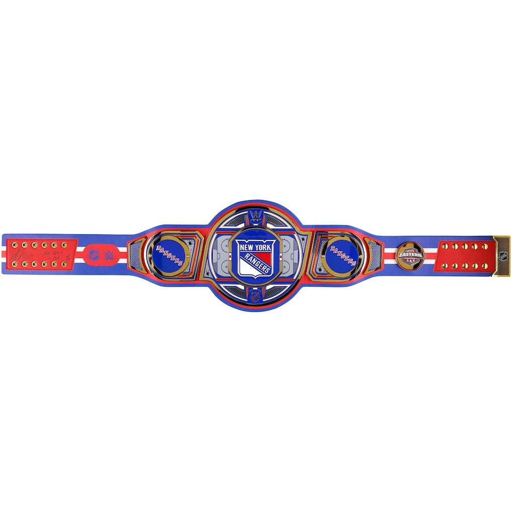 Adam Fox New York Rangers Autographed WWE Legacy Title Belt Championship Belt Store