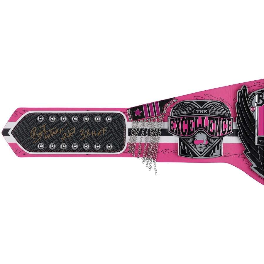 Bret Hart Autographed Signature Series Championship Replica Title Belt with Inscription Championship Belt Store