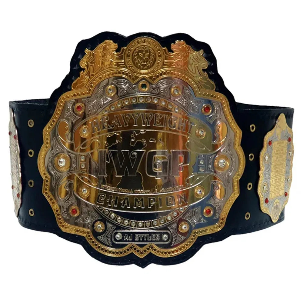 IWGP Heavyweight Championship replica belt with gold and silver plated design by Championship Belt Store