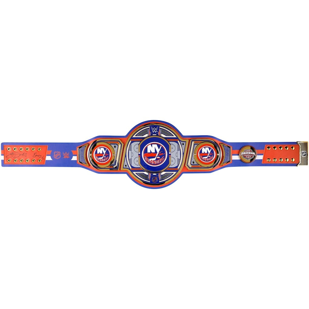Mathew Barzal New York Islanders Autographed WWE Legacy Title Belt Championship Belt Store
