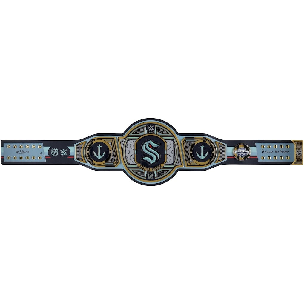 Matty Beniers Seattle Kraken Autographed WWE Legacy Title Belt Championship Belt Store