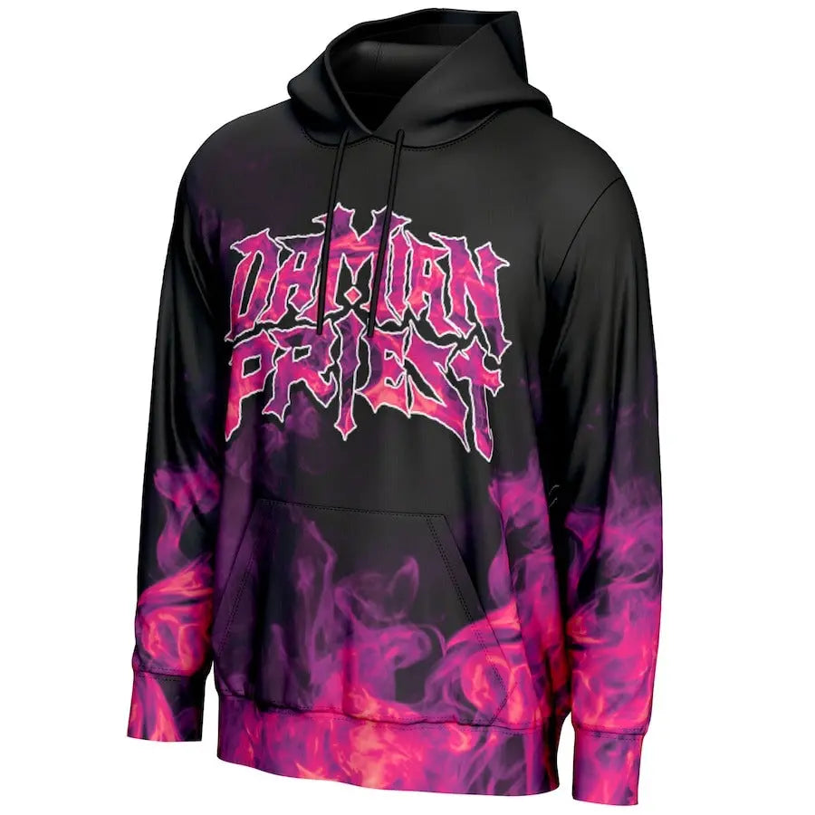 Men's Prosphere Black Damian Priest Entrance Hoodie Championship Belt Store