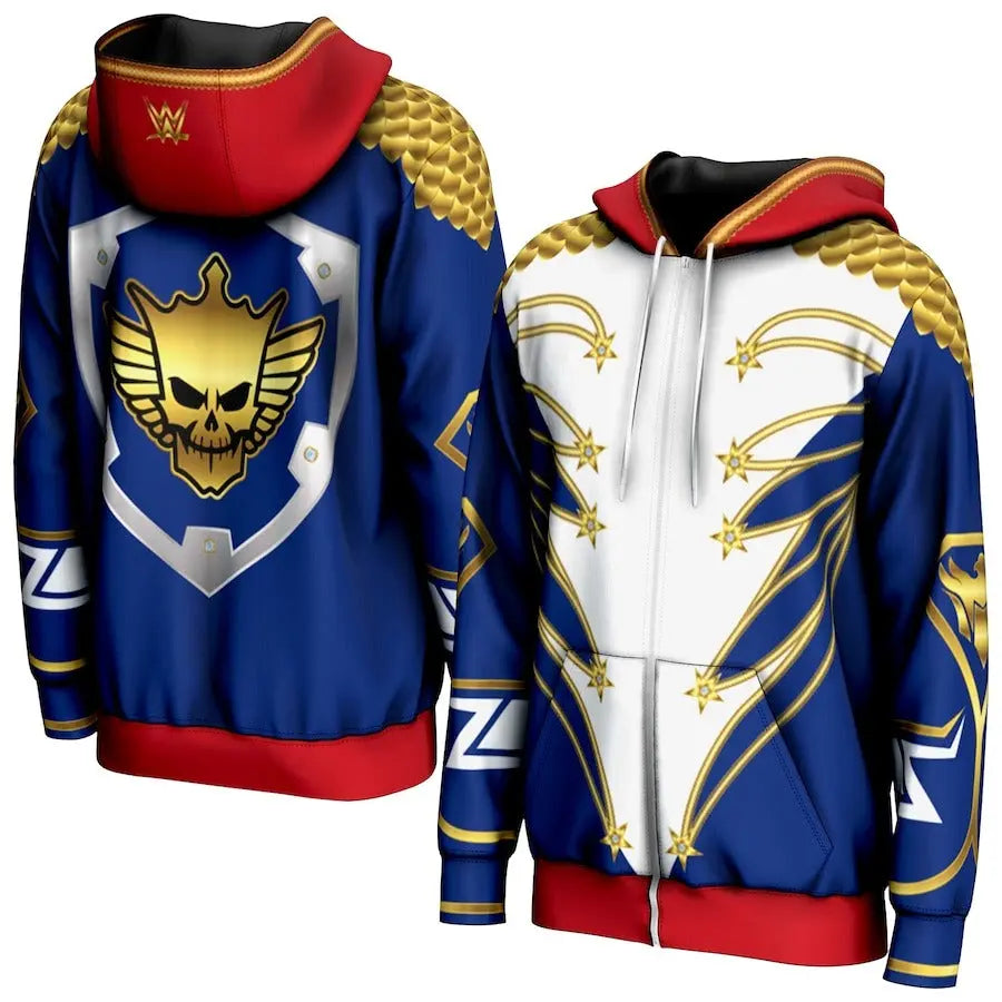 Men's Prosphere Blue Cody Rhodes Hoodie Championship Belt Store