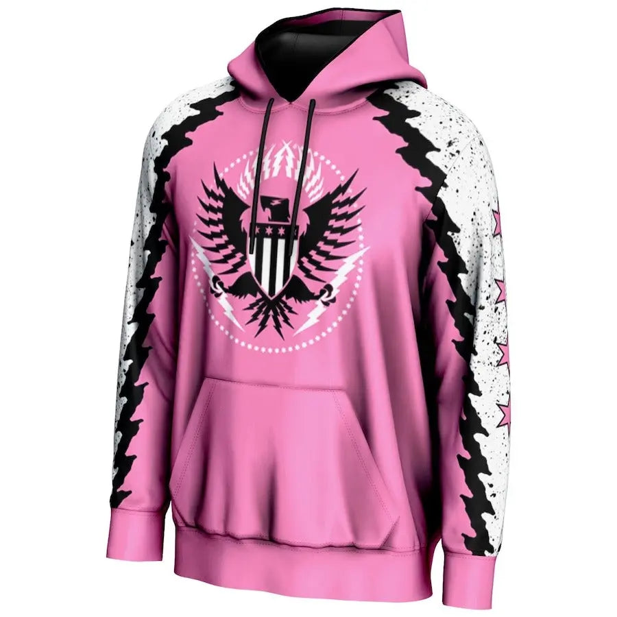Men's Prosphere Pink CM Punk Lightning Hoodie Championship Belt Store