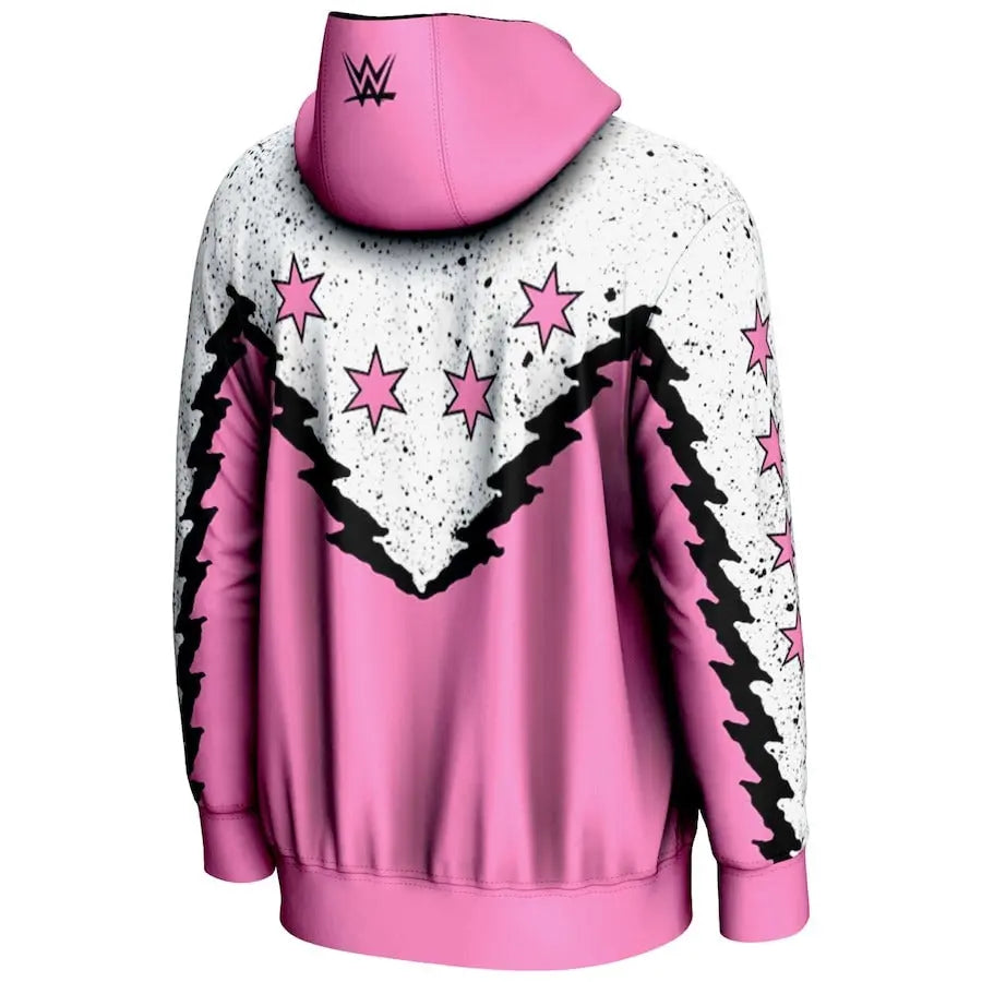 Men's Prosphere Pink CM Punk Lightning Hoodie Championship Belt Store