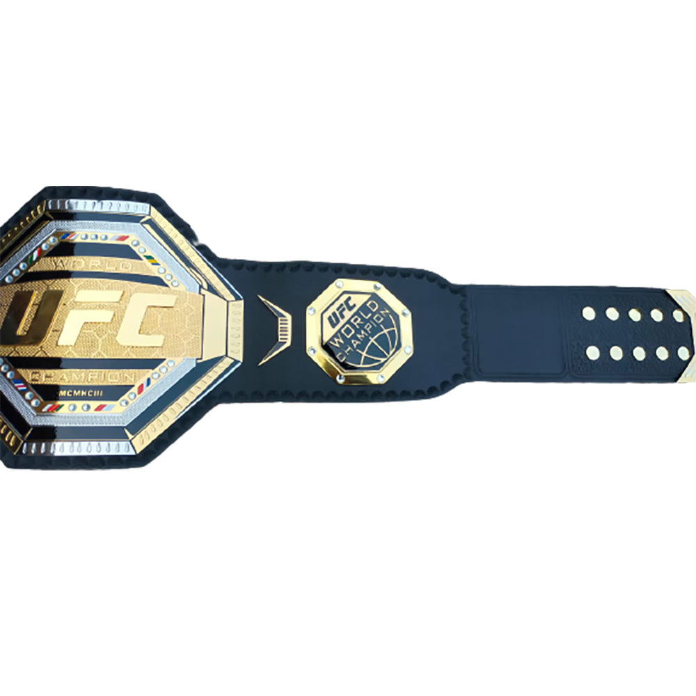 UFC legacy heavyweight championship replica belt with gold plates and black strap from Championship Belt Store