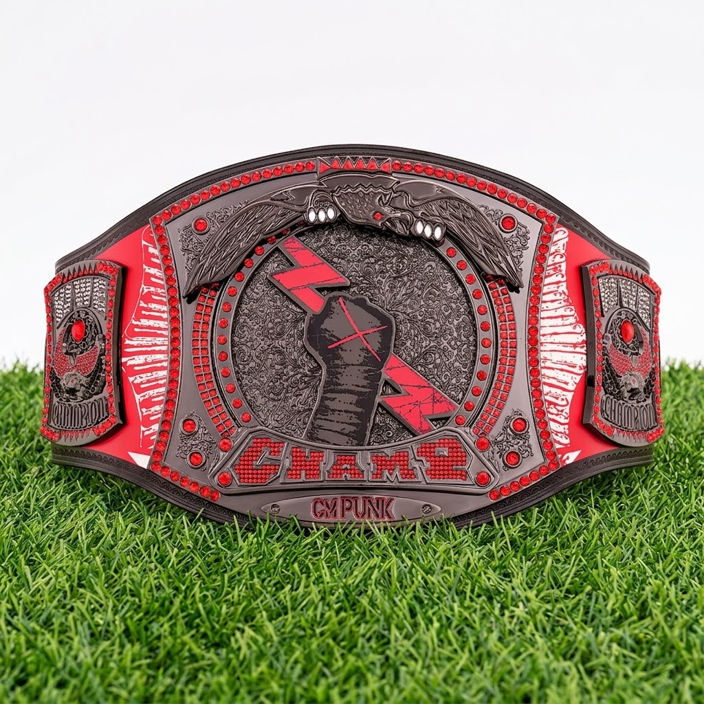 CM Punk Chicago Blackhawks Signature Series Spinner Championship Replica Title Belt