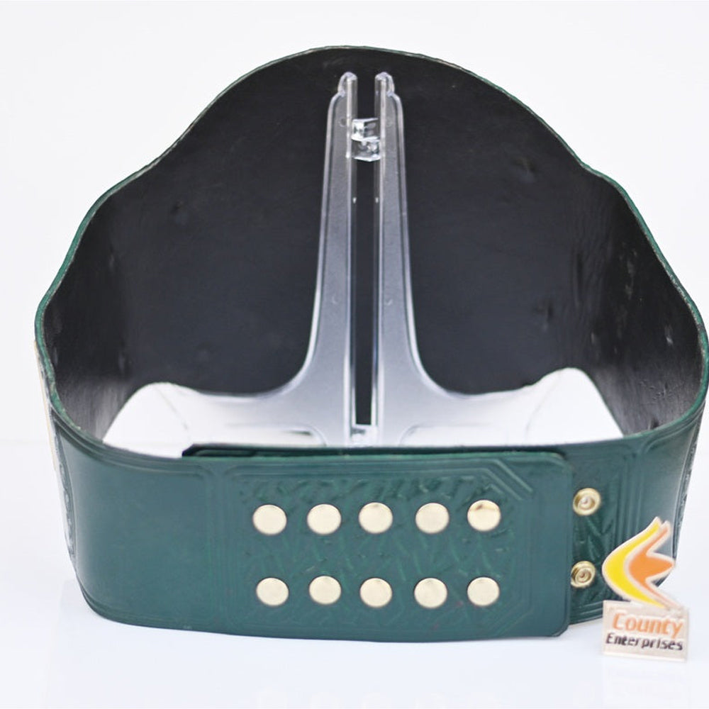 Green WWE 24/7 Championship belt for sale with adjustable snaps by Championship Belt Store