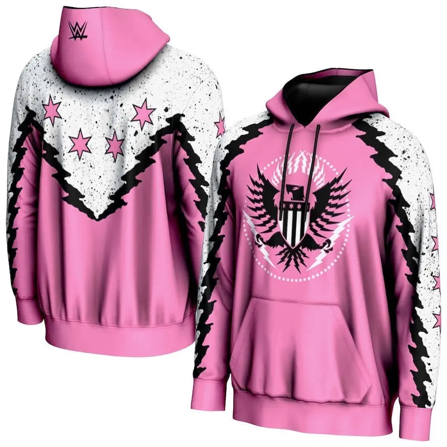 Men's Prosphere Pink CM Punk Lightning Hoodie Championship Belt Store